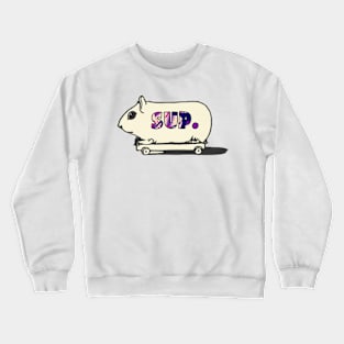 Sup gerbil on a skateboard text Crewneck Sweatshirt